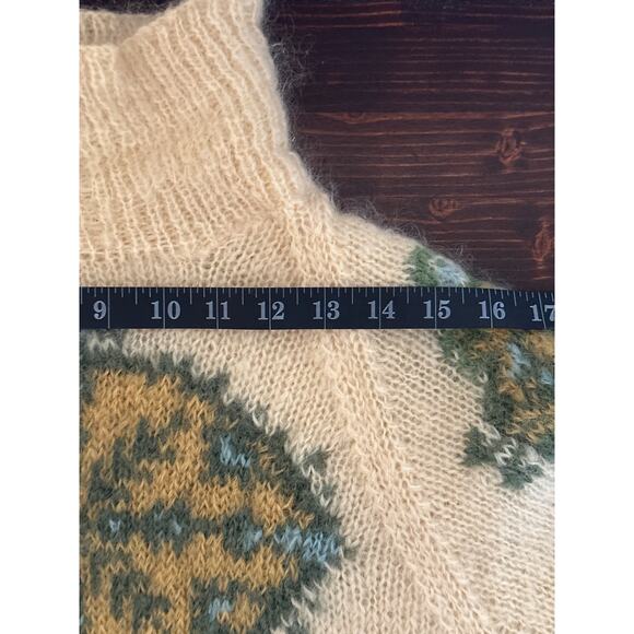 WOOL VTG Sweater M/L Fuzzy Geometric Swedish Ski Gorpcore Streetwear Preppy - Picture 13 of 16